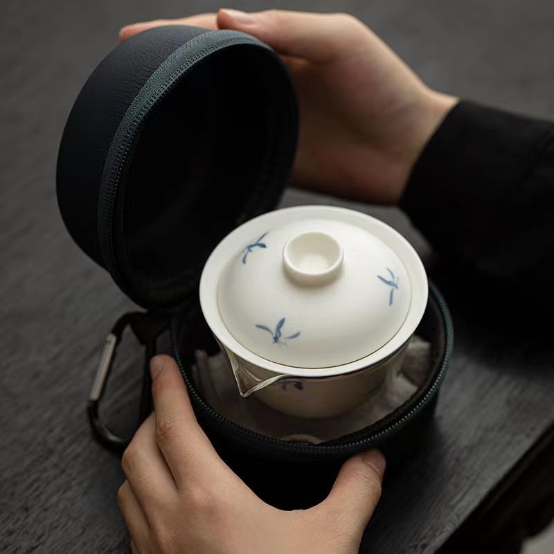 Orchid Potting Mix - Hand Painted Orchid Travel Tea Set