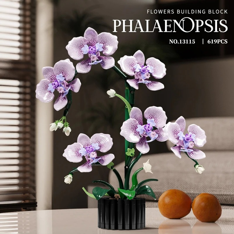 Orchid Potting Mix - 619PCS Phalaenopsis Building Blocks Flowers Orchid