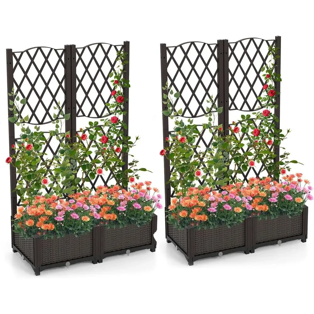 Raised Garden Beds with Trelli - Self-Watering Planter ulasan dan harga