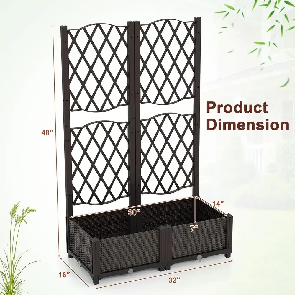 Raised Garden Beds with Trelli - Self-Watering Planter ulasan dan harga