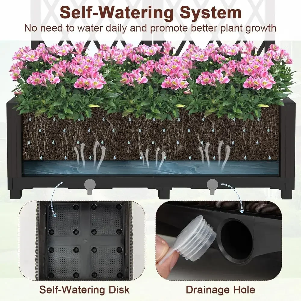 Raised Garden Beds with Trelli - Self-Watering Planter ulasan dan harga