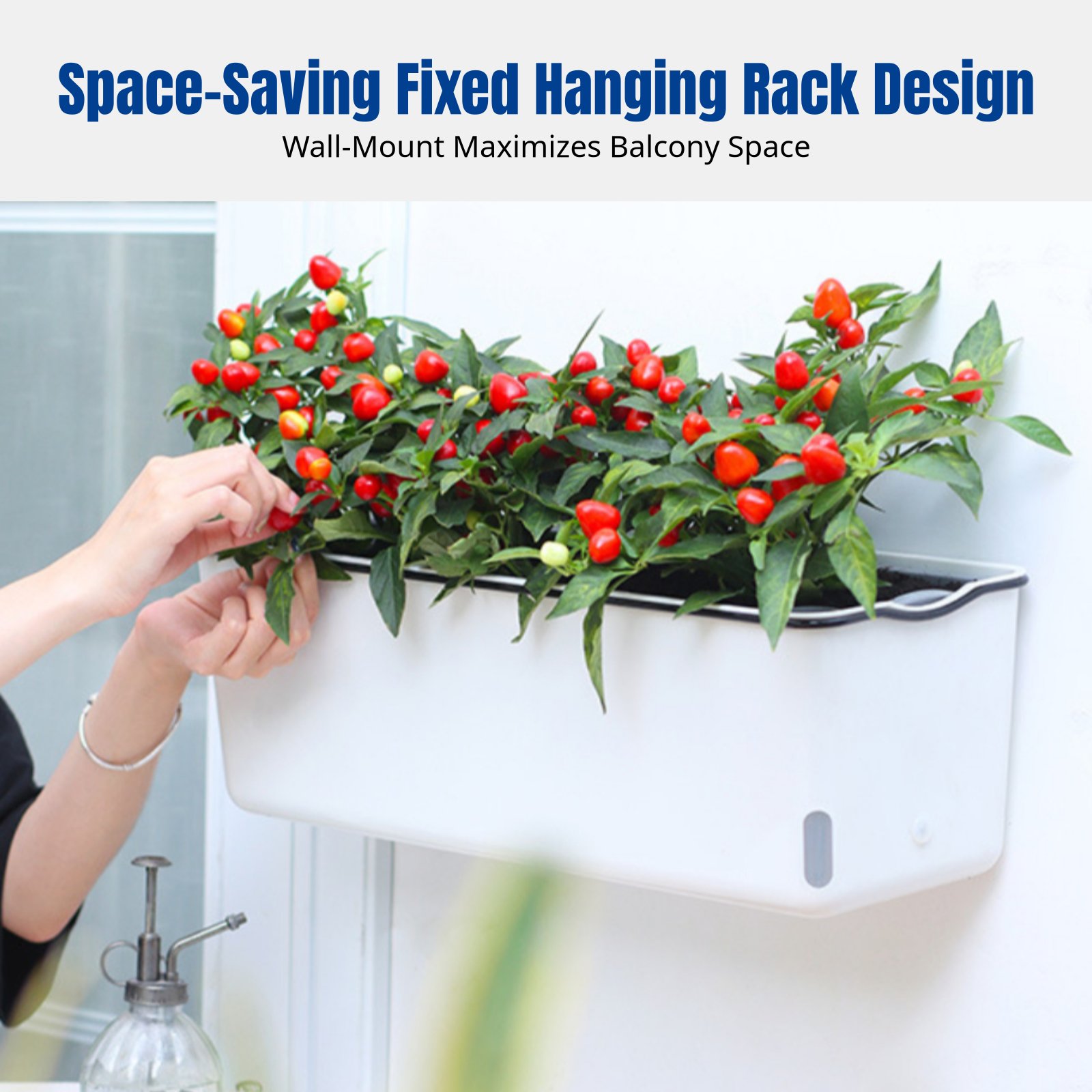 Balcony Hanging Flower Pot Rec - Self-Watering Planter ulasan dan harga