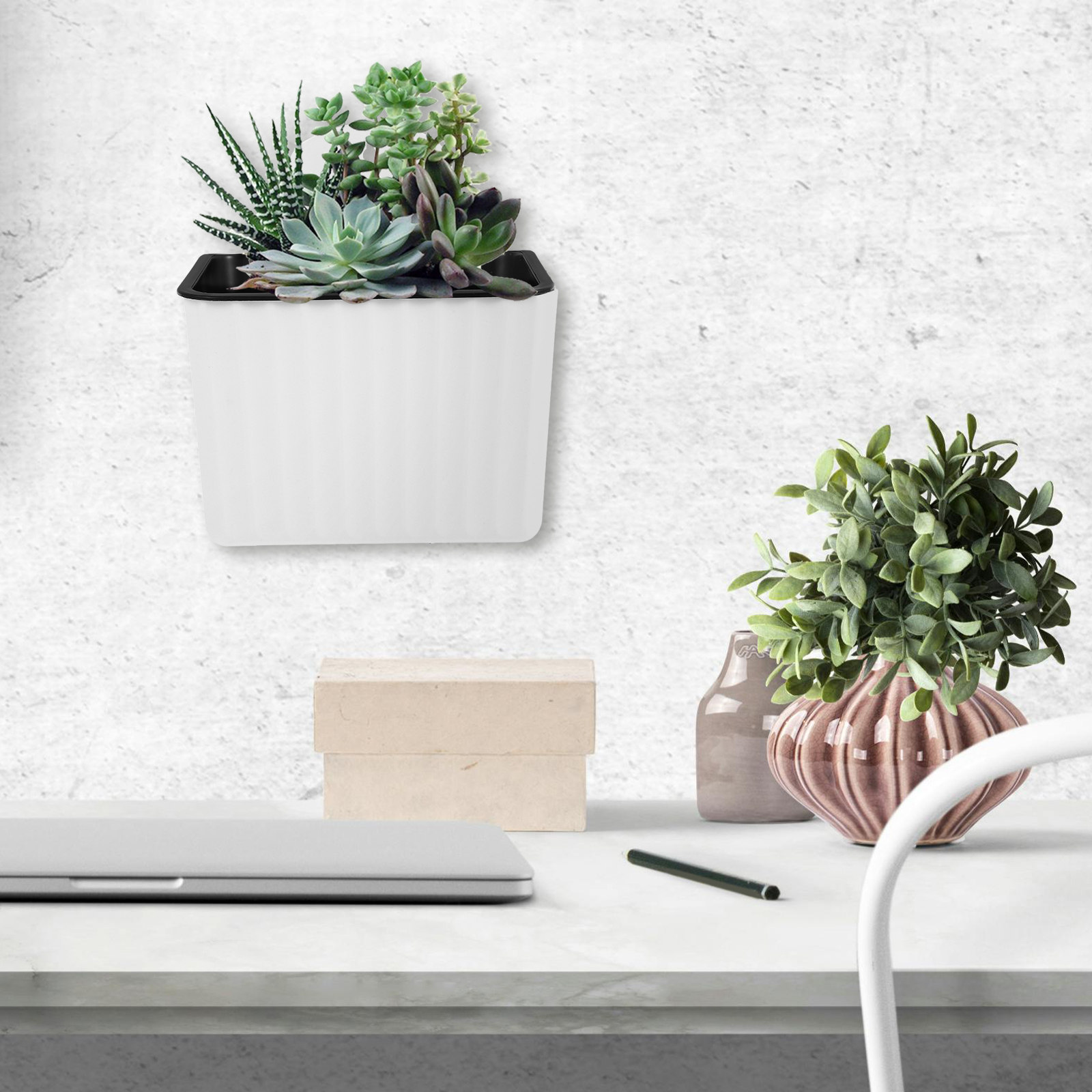 2Pcs Wall Mount Flower Pots Se - Self-Watering Planter ulasan dan harga