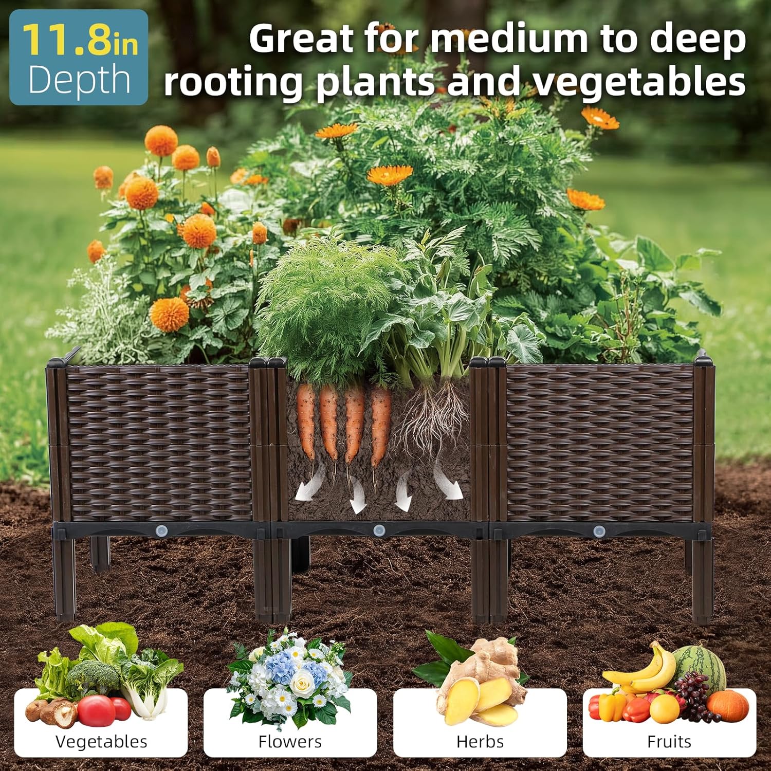 Outdoor Gardening Rattan Plant - Self-Watering Planter ulasan dan harga