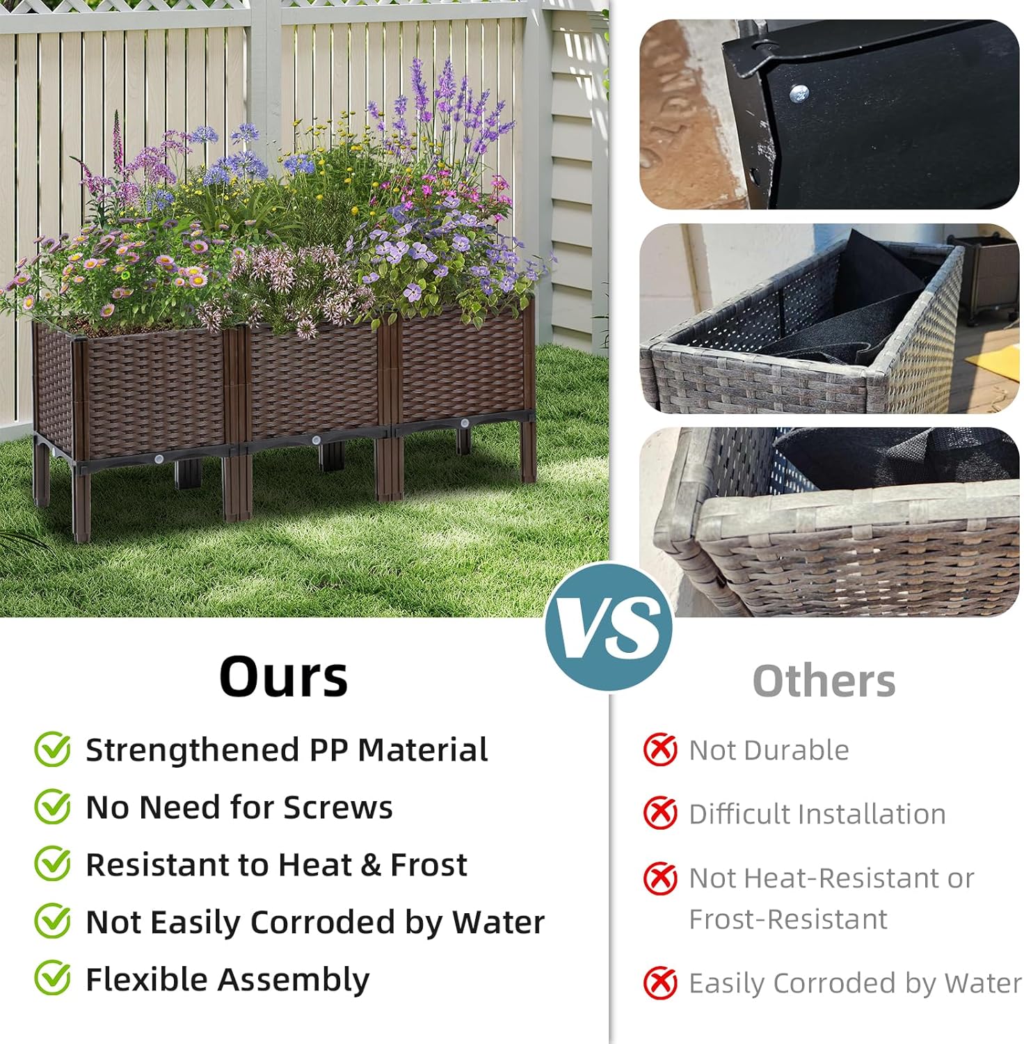 Outdoor Gardening Rattan Plant - Self-Watering Planter ulasan dan harga